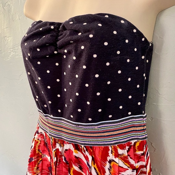 3for$15🛍 Xhilaration Navy Polka Dot Tube Dress M - Picture 2 of 6